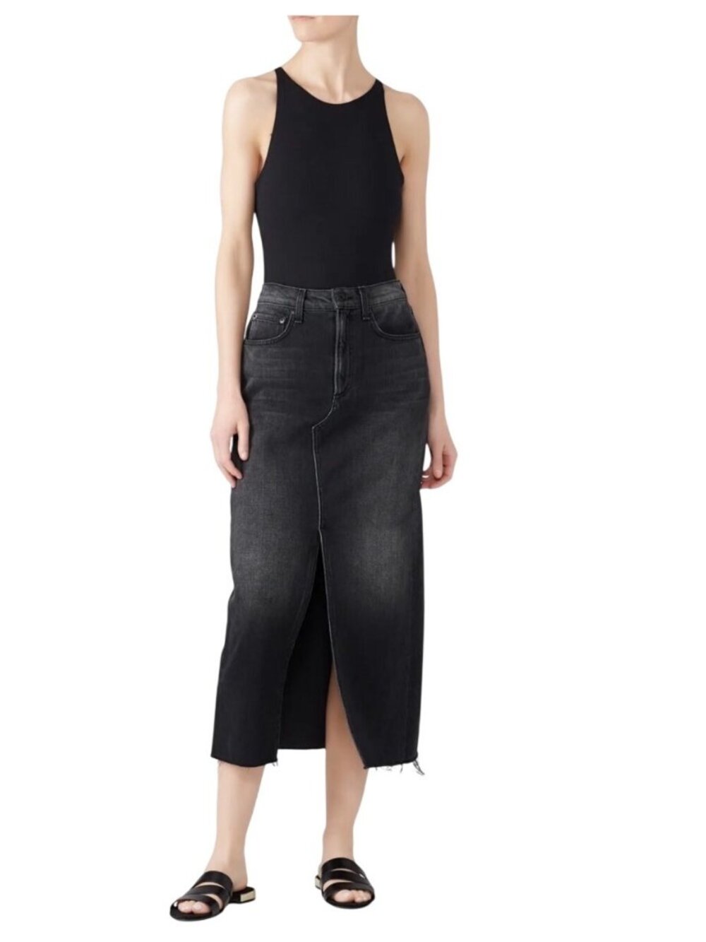 Rag & Bone Black Denim Clyde Skirt Size 27